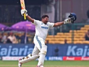 INDvsNZ 1st Test 4th Day - Surfaraj Khan (150)- pic credits BCCI X